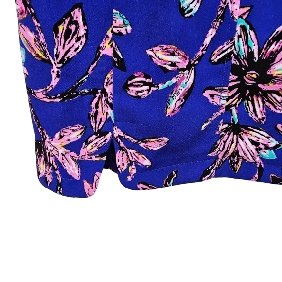 Tea & Cup Cobalt Blue & Pink Floral Shift Dress - Picture 5 of 9